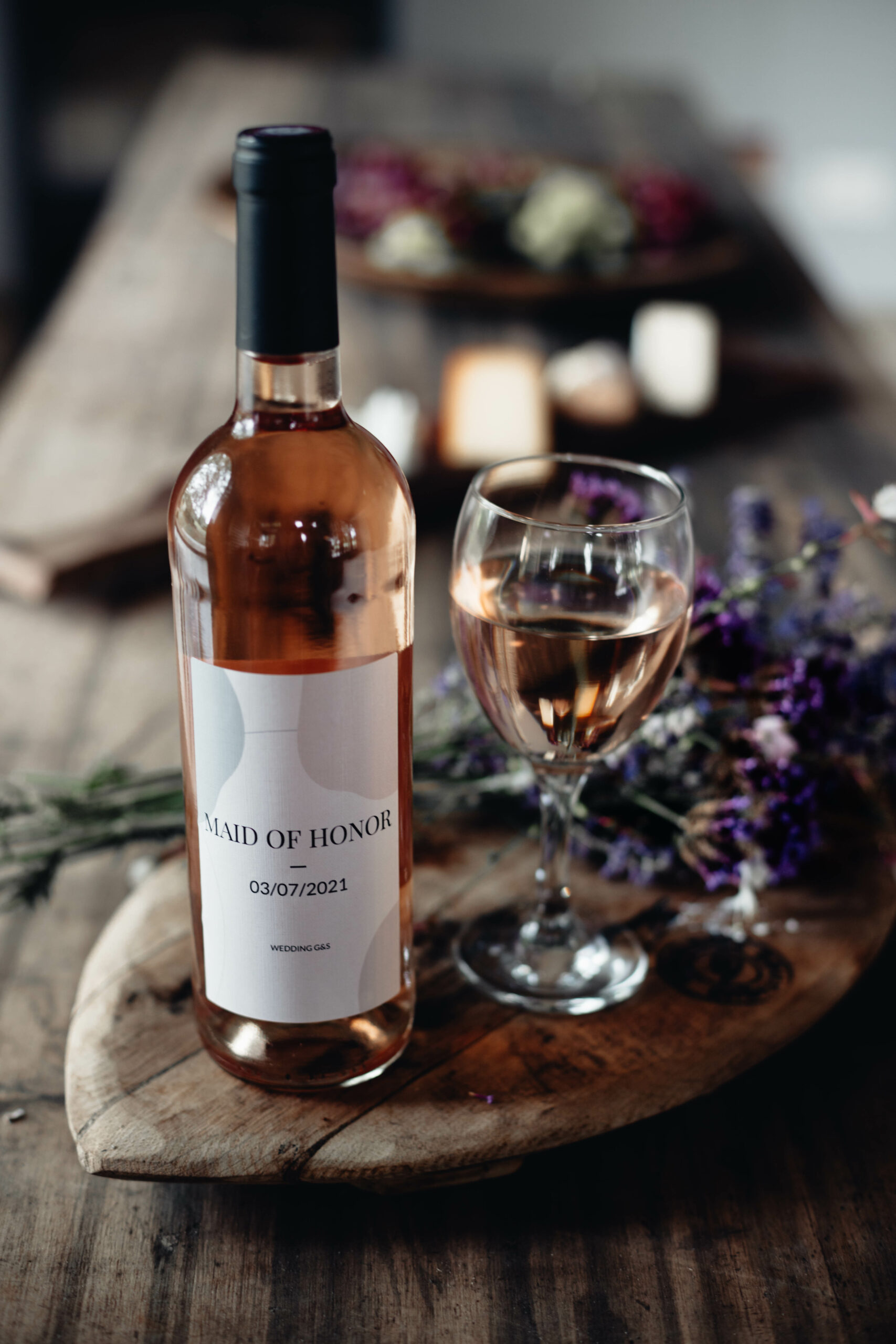 Bedrukte fles rose wijn