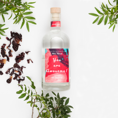 Rode fles als liefdescadeau